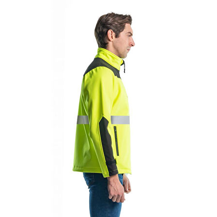 Şensel, Reflektörlü Softshell Mont, Sarı -91E2666- Su İtici
