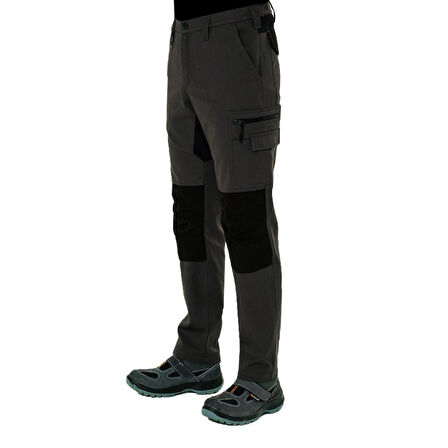 Şensel, Teknik İş Pantolonu, Gri-Siyah -54E6182- İş Elbisesi-Kıyafeti