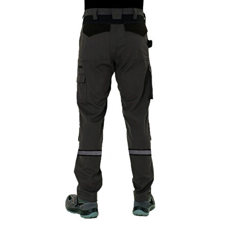 Şensel, Reflektörlü Teknik İş Pantolonu, Gri-Siyah 54E6282