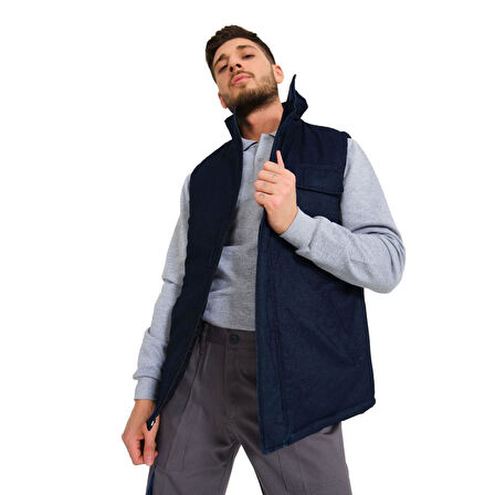 Şensel, Kapitoneli Kot Yelek, Lacivert -118E4545- Kışlık Yelek