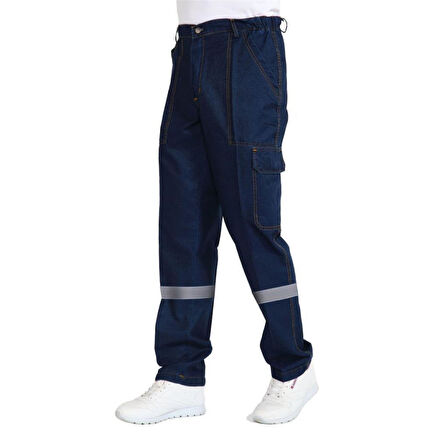 Şensel, Reflektörlü Yazlık Kot İş Pantolonu, Lacivert, -82E645-