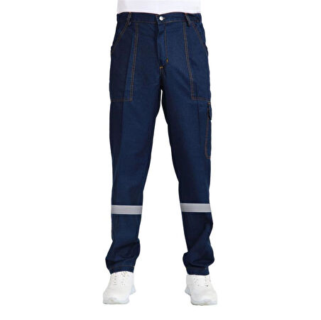 Şensel, Reflektörlü Yazlık Kot İş Pantolonu, Lacivert, -82E645-