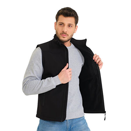 Şensel, Softshell Yelek, Siyah 118E2250 Su İtici,Rüzgar Geçirmez