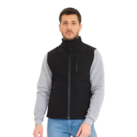 Şensel, Softshell Yelek, Siyah 118E2250 Su İtici,Rüzgar Geçirmez