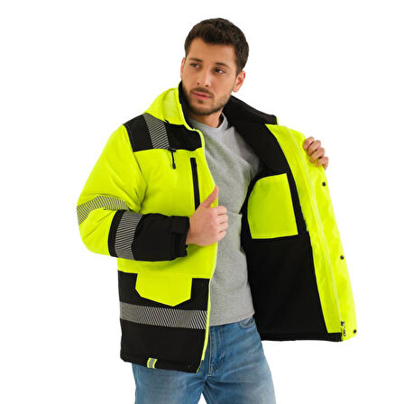 Reflektörlü Kaban 61E965 Su ve Rüzgar Geçirmez, Baskıya Uygun