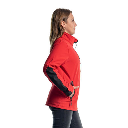 Şensel, Kadın SoftShell Mont, Kırmızı -91E2379- Su İtici