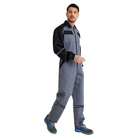 Şensel, Reflektörlü İş Tulumu-Eko.- Gri-Siyah -55E2382-