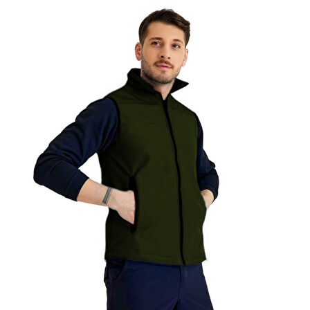 Şensel, Softshell Yelek, Haki 118E2225 Rüzgar Geçirmez
