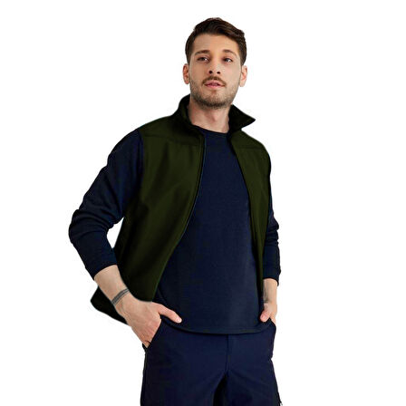 Şensel, Softshell Yelek, Haki 118E2225 Rüzgar Geçirmez