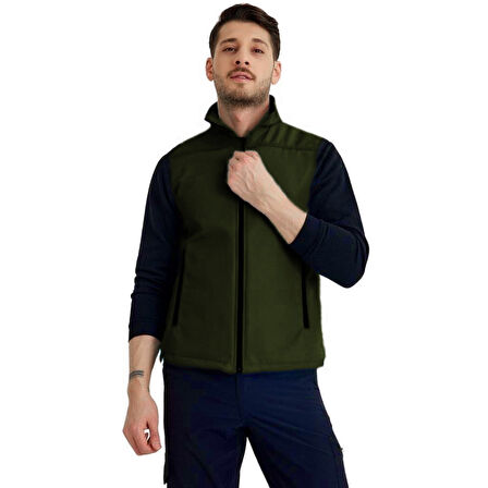 Şensel, Softshell Yelek, Haki 118E2225 Rüzgar Geçirmez