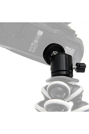 360 Derece Oynar Başlıklı Metal Kamera Tripod Adaptörü