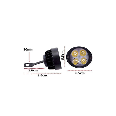 Knmaster Badger 12W Ayna Bağlantılı Motosiklet Sis Far Takımı