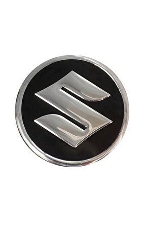 Siyah Yuvarlak Suzuki Logo Alüminyum Sticker