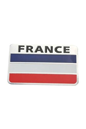 Fransa Bayrağı Tasarımlı Alüminyum Sticker Etiket