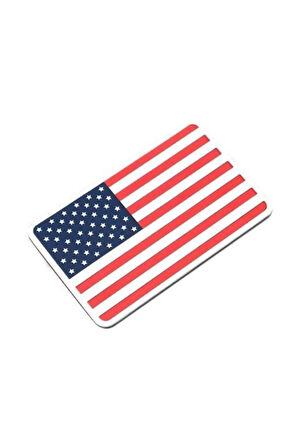 Abd Bayrağı Tasarımlı Yazısız Alüminyum Sticker Etiket