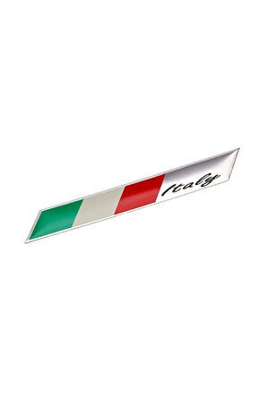 Italya Bayrağı Çubuk Tasarımlı Alüminyum Sticker Etiket