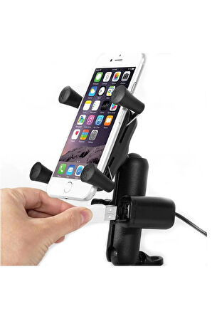 Motowolf Usb Şarj Soketli Ayna Bağlantılı Telefon Tutucu