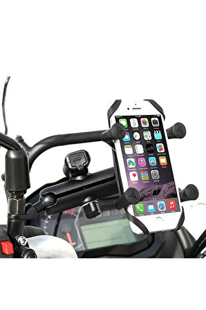 Motowolf Usb Şarj Soketli Ayna Bağlantılı Telefon Tutucu
