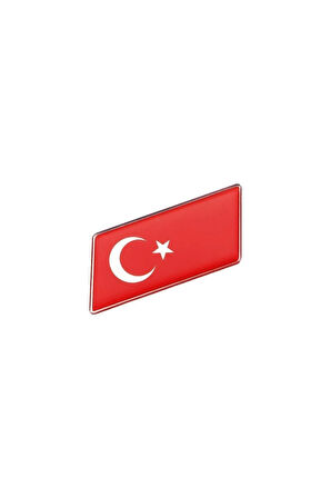 Türkiye Bayrağı Tasarımlı Damlalı Alüminyum Sticker Etiket