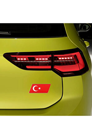 Türkiye Bayrağı Tasarımlı Damlalı Alüminyum Sticker Etiket