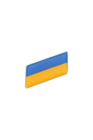 Ukrayna Bayrağı Tasarımlı Damlalı Alüminyum Sticker Etiket