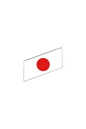 Japonya Bayrağı Tasarımlı Damlalı Alüminyum Sticker Etiket