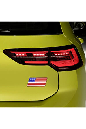 Amerika Bayrağı Tasarımlı Damlalı Alüminyum Sticker Etiket