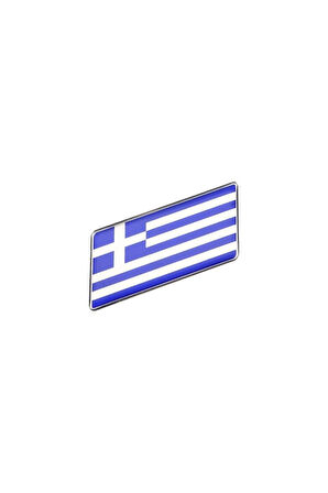 Yunanistan Bayrağı Tasarımlı Damlalı Alüminyum Sticker Etiket