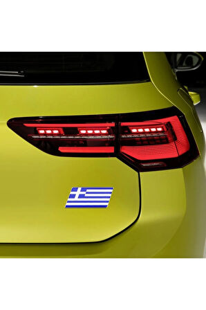 Yunanistan Bayrağı Tasarımlı Damlalı Alüminyum Sticker Etiket