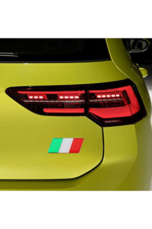 Italya Bayrağı Tasarımlı Damlalı Alüminyum Sticker Etiket