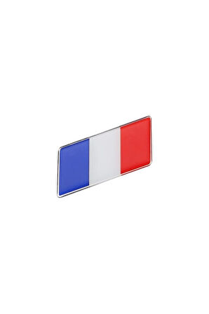 Fransa Bayrağı Tasarımlı Damlalı Alüminyum Sticker Etiket