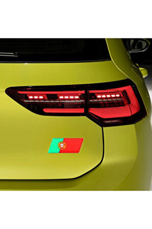 Portekiz Bayrağı Tasarımlı Damlalı Alüminyum Sticker Etiket