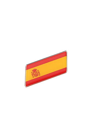 Ispanya Bayrağı Tasarımlı Damlalı Alüminyum Sticker Etiket