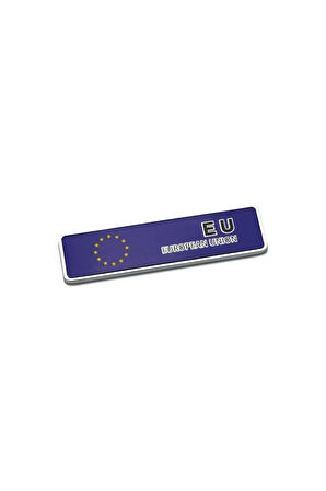 Avrupa Birliği Bayrağı Tasarımlı Alüminyum Sticker Etiket Uzun