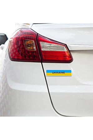 Ukrayna Bayrağı Tasarımlı Alüminyum Sticker