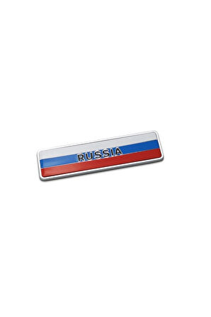 Rusya Bayrağı Tasarımlı Alüminyum Sticker Etiket Uzun