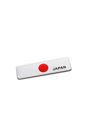 Japonya Bayrağı Tasarımlı Alüminyum Sticker Etiket Uzun