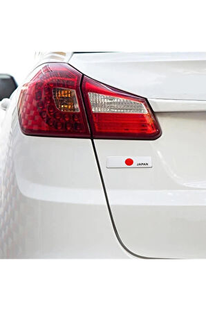 Japonya Bayrağı Tasarımlı Alüminyum Sticker Etiket Uzun