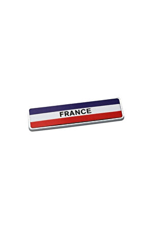 Fransa Bayrağı Tasarımlı Alüminyum Sticker