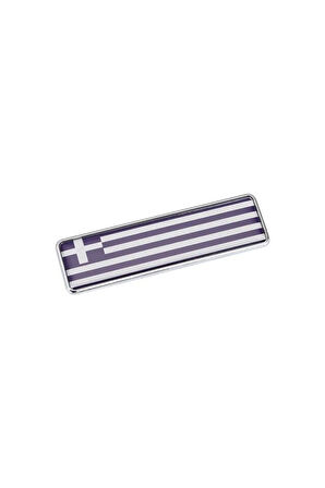 Yunanistan Bayrağı Tasarımlı Damlalı Alüminyum  Etiket Uzun Sticker