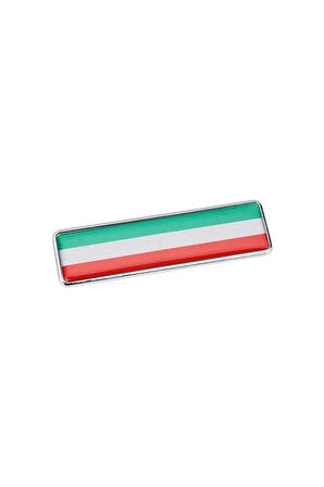 Italya Bayrağı Tasarımlı Damlalı Alüminyum Etiket Uzun Sticker