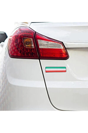 Italya Bayrağı Tasarımlı Damlalı Alüminyum Etiket Uzun Sticker