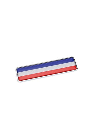 Fransa Bayrağı Tasarımlı Damlalı Alüminyum Etiket Uzun Sticker