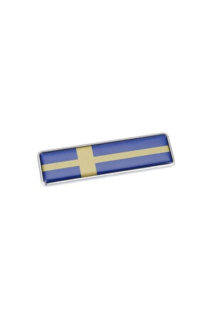 Isveç Bayrağı Tasarımlı Damlalı Alüminyum Sticker