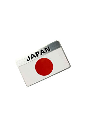 Japonya Bayrağı Tasarımlı Alüminyum Sticker Etiket