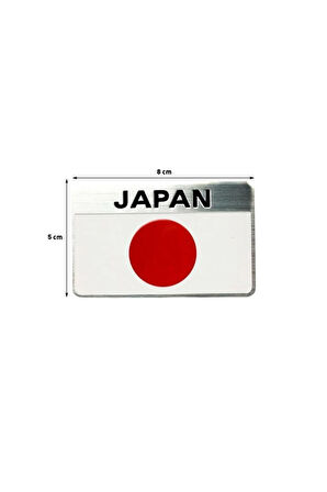 Japonya Bayrağı Tasarımlı Alüminyum Sticker Etiket