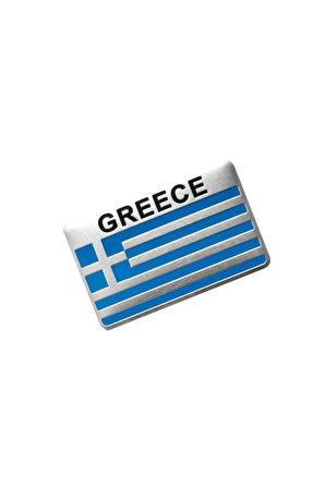 Yunanistan Bayrağı Tasarımlı Alüminyum Sticker Etiket