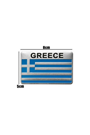 Yunanistan Bayrağı Tasarımlı Alüminyum Sticker Etiket