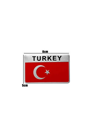 Türkiye Bayrağı Tasarımlı Alüminyum Sticker Etiket