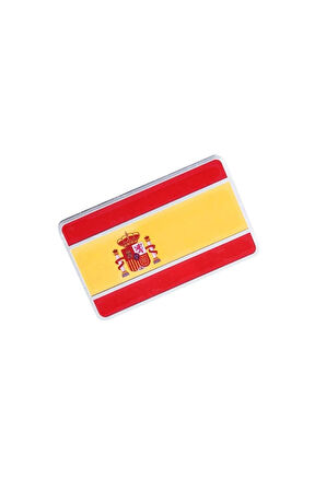 Ispanya Bayrağı Tasarımlı Alüminyum Sticker Etiket